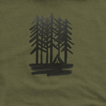 Tall Tree Painting Hoodie Adventure and Outdoors Themed Hoodie