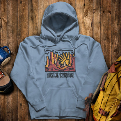 Bryce Canyon National Park Hoodie Stone Blue Adventure and Outdoors Themed Hoodie