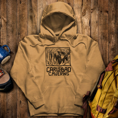 Carlsbad Caverns National Park Hoodie Mustard Adventure and Outdoors Themed Hoodie