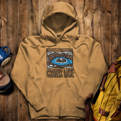 Crater Lake National Park Hoodie Mustard Adventure and Outdoors Themed Hoodie