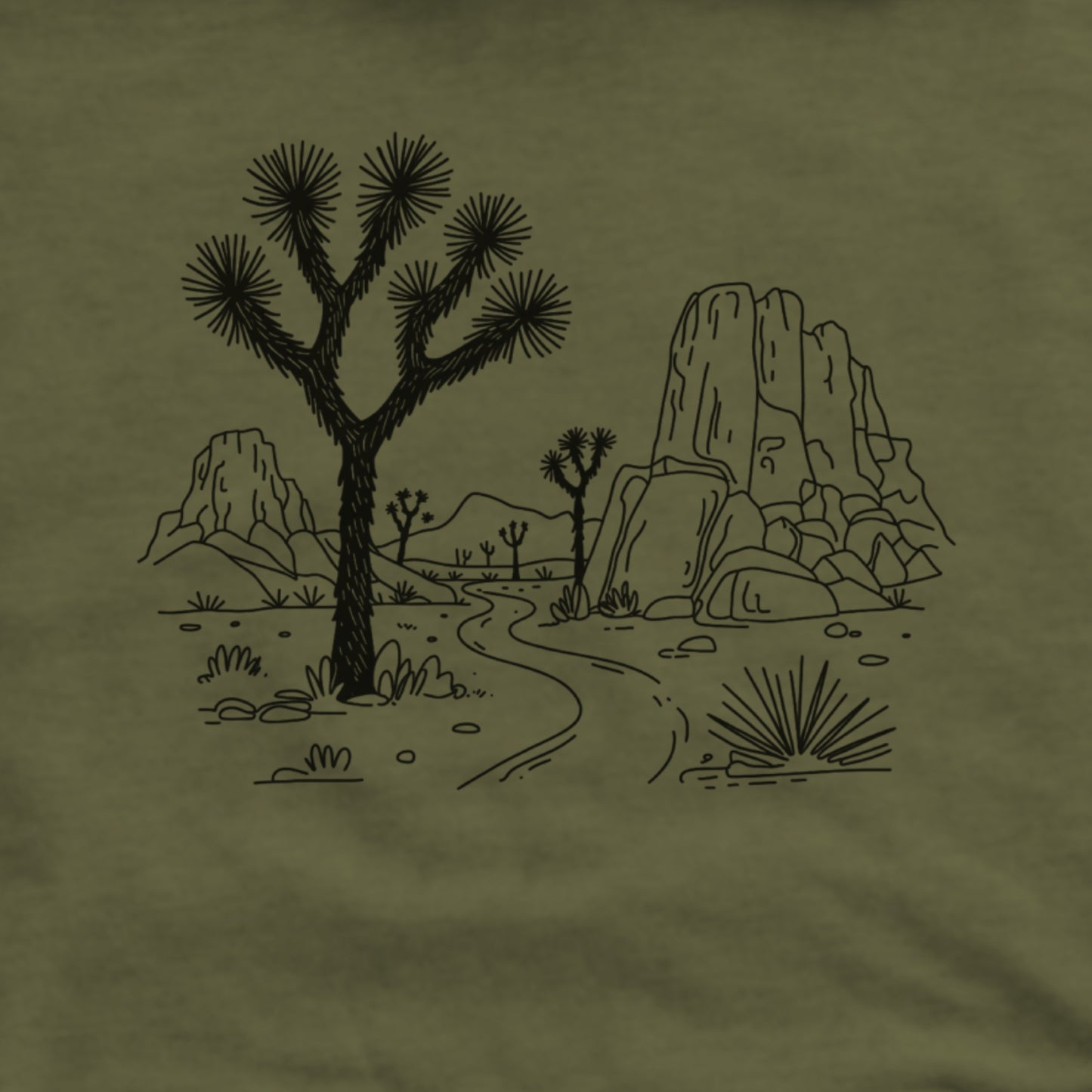 Joshua Tree Doodle Hoodie Adventure and Outdoors Themed Hoodie
