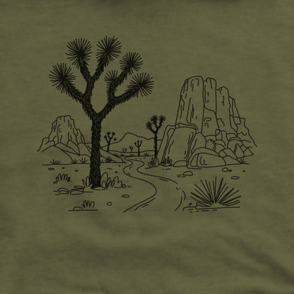 Joshua Tree Doodle Hoodie Adventure and Outdoors Themed Hoodie