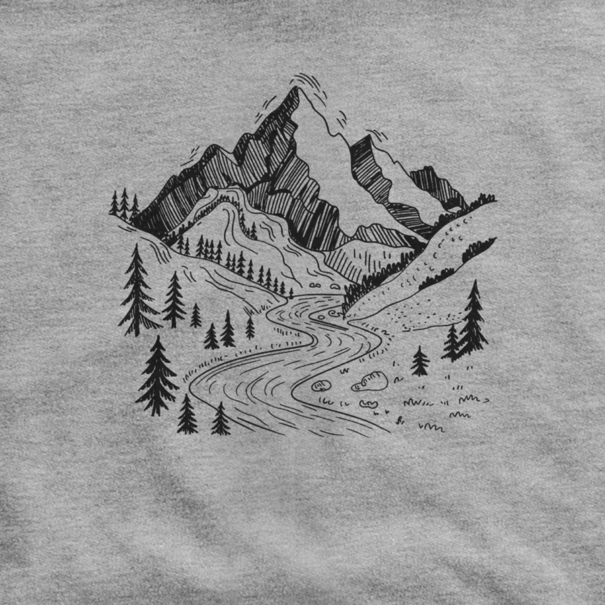 North Cascades Doodle Hoodie Adventure and Outdoors Themed Hoodie