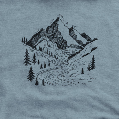 North Cascades Doodle Hoodie Adventure and Outdoors Themed Hoodie