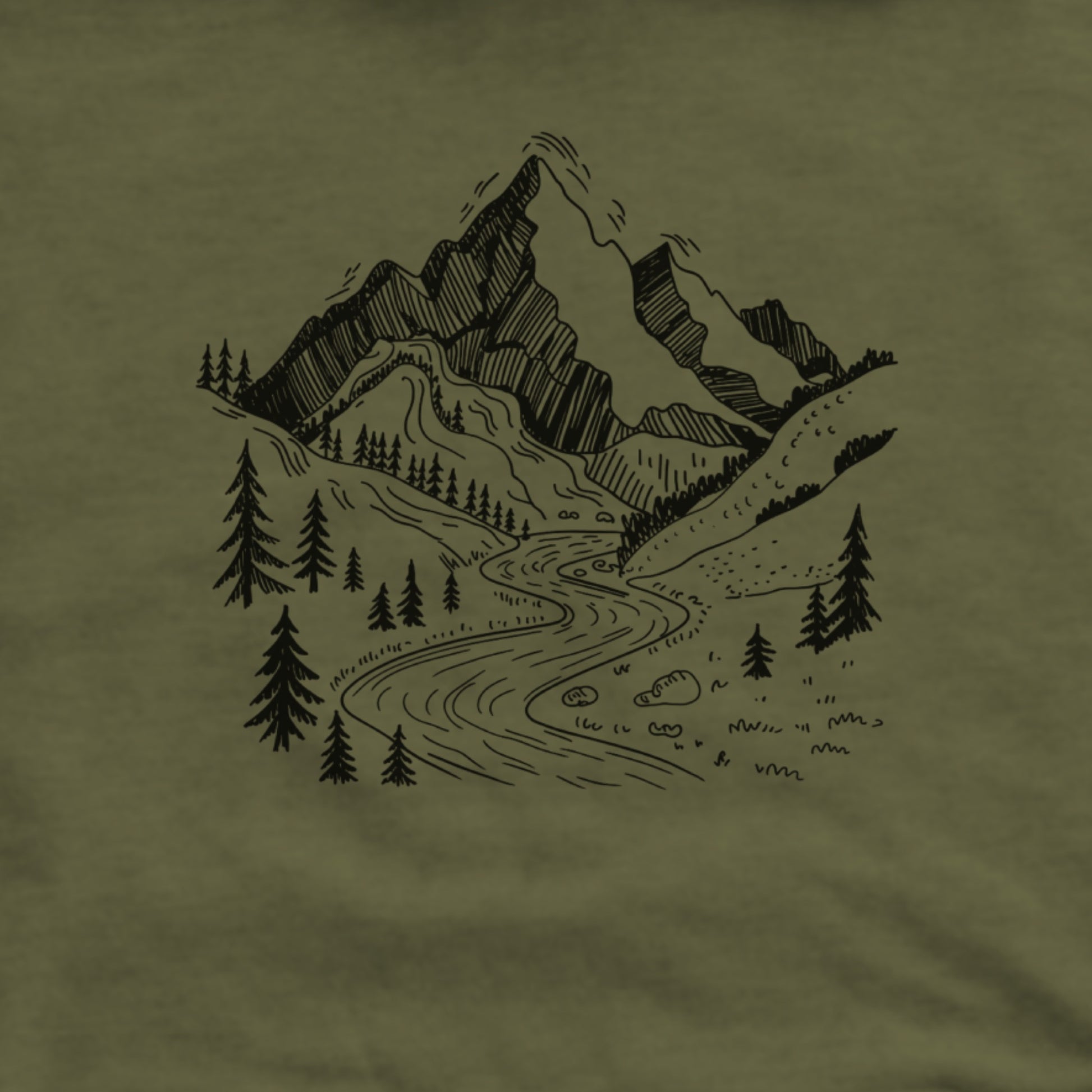 North Cascades Doodle Hoodie Adventure and Outdoors Themed Hoodie