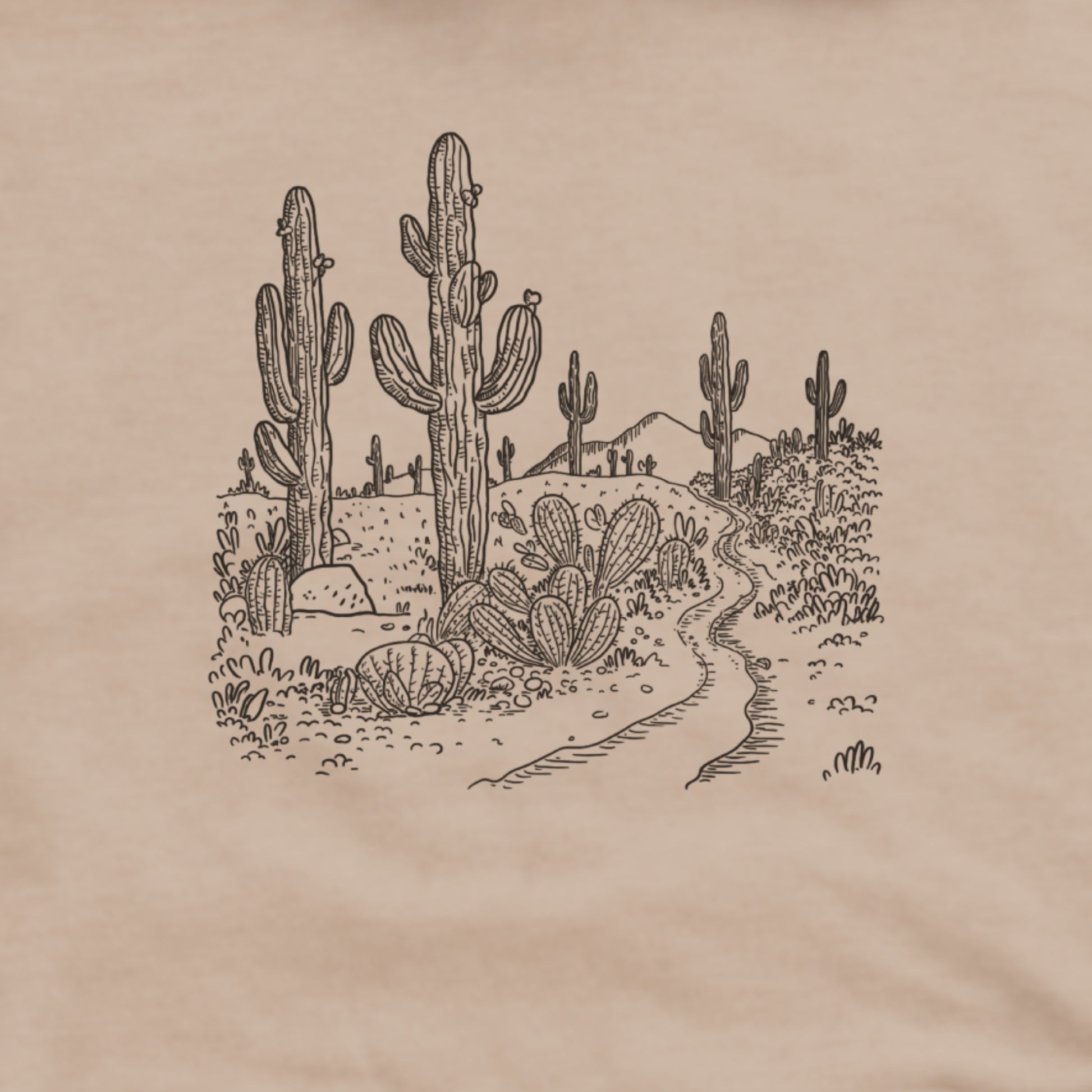Saguaro Doodle Hoodie Adventure and Outdoors Themed Hoodie