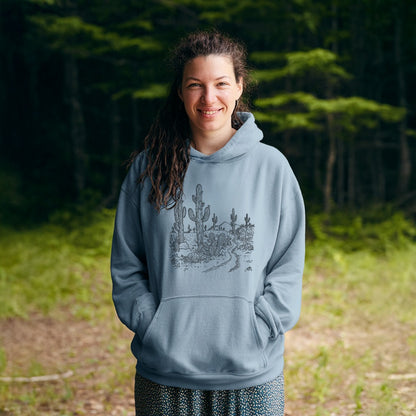 Saguaro Doodle Hoodie Adventure and Outdoors Themed Hoodie