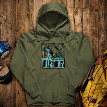 Hot Springs National Park Hoodie Military Green Adventure and Outdoors Themed Hoodie