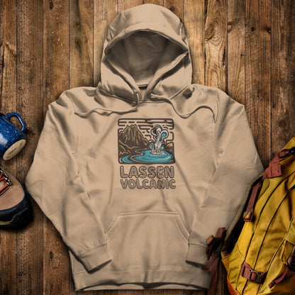 Lassen Volcanic National Park Hoodie Sand Adventure and Outdoors Themed Hoodie