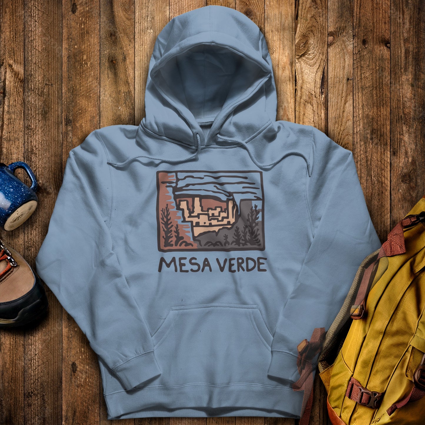 Mesa Verde National Park Hoodie Stone Blue Adventure and Outdoors Themed Hoodie
