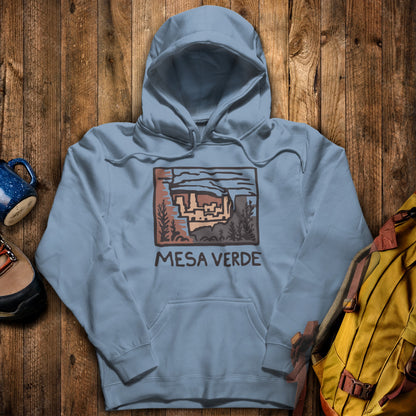Mesa Verde National Park Hoodie Stone Blue Adventure and Outdoors Themed Hoodie