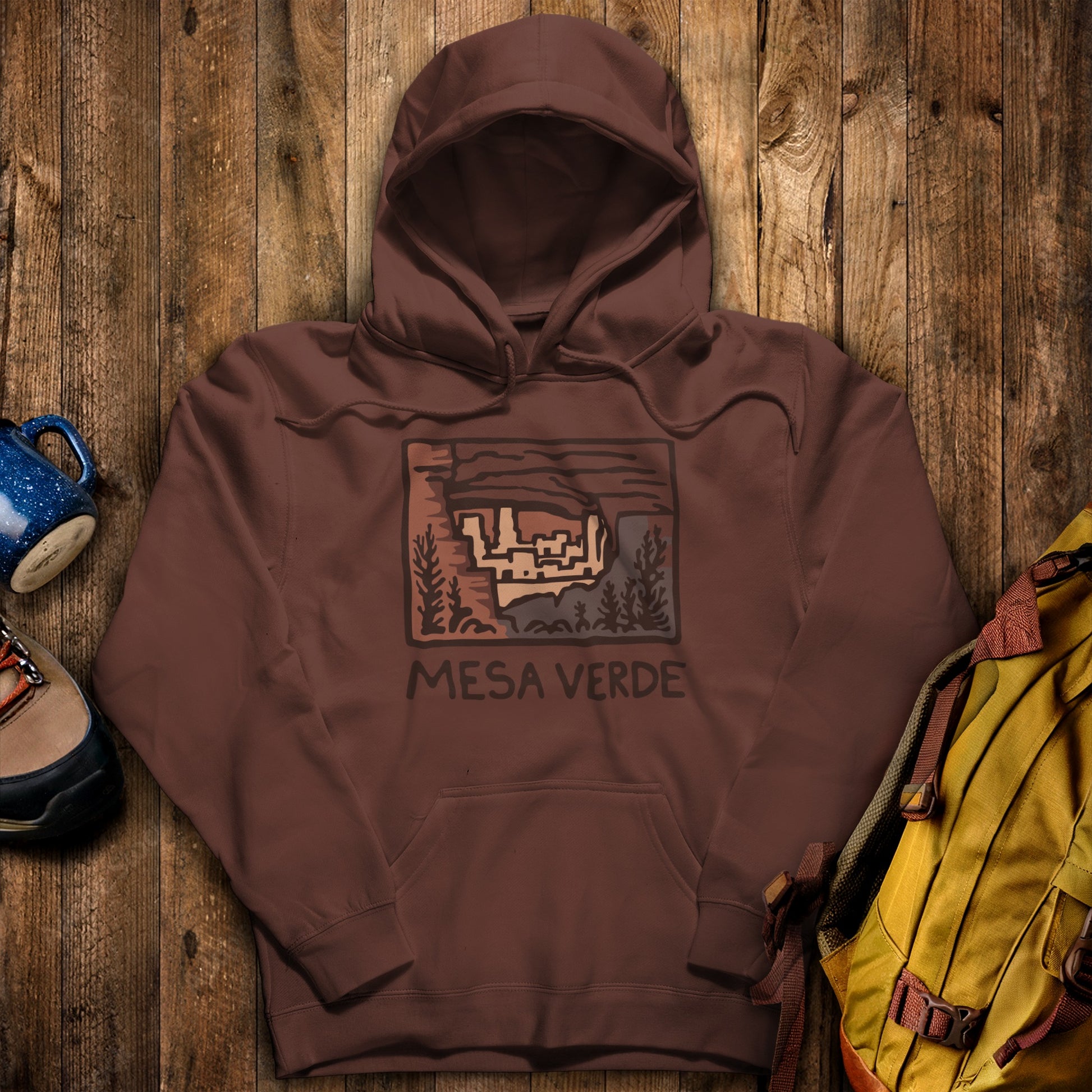 Mesa Verde National Park Hoodie Cocoa Adventure and Outdoors Themed Hoodie