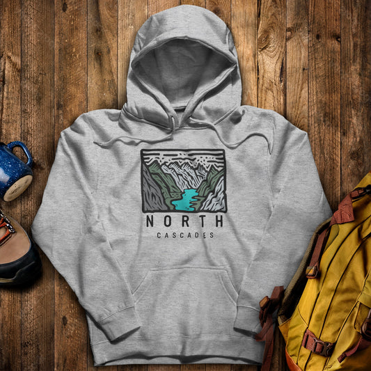 North Cascades National Park Hoodie Sport Grey Adventure and Outdoors Themed Hoodie