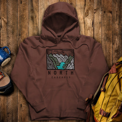 North Cascades National Park Hoodie Cocoa Adventure and Outdoors Themed Hoodie