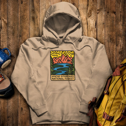 Apache Sitgreaves National Forest Hoodie Sand Adventure and Outdoors Themed Hoodie