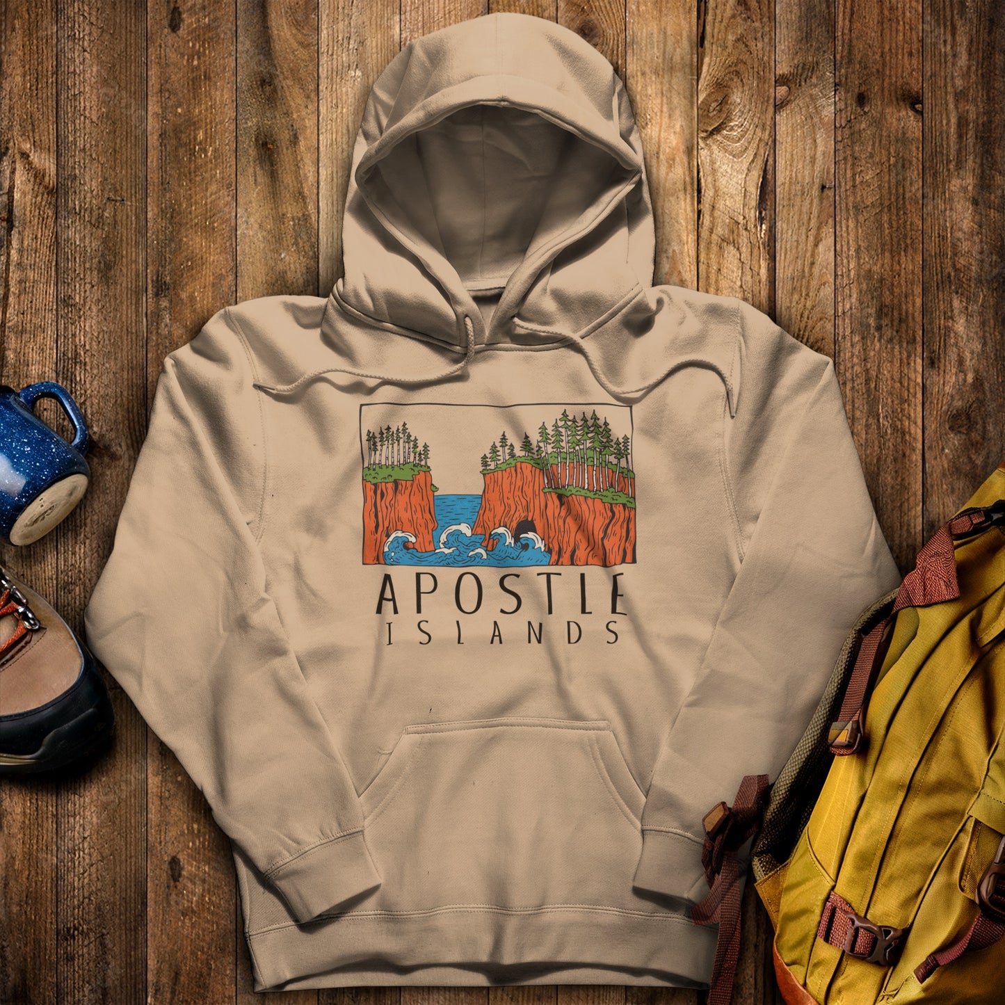 Apostle Islands National Lakeshore Hoodie Sand Adventure and Outdoors Themed Hoodie