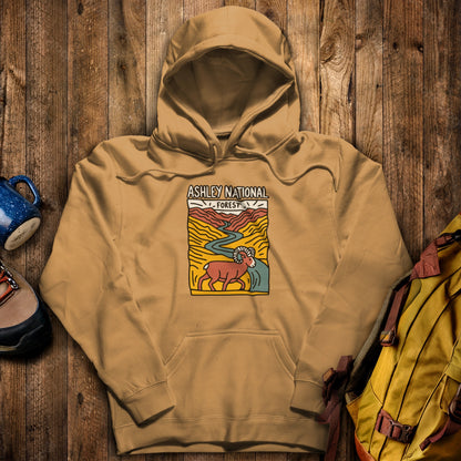 Ashley National Forest Hoodie Mustard Adventure and Outdoors Themed Hoodie
