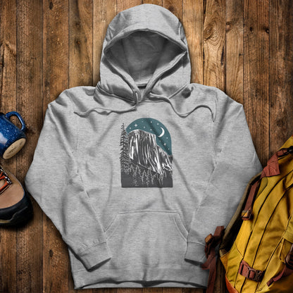 Yosemite at Night Hoodie Sport Grey Adventure and Outdoors Themed Hoodie