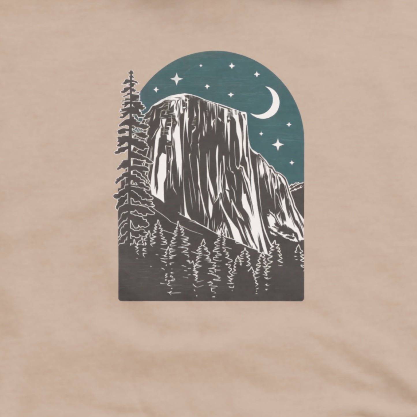 Yosemite at Night Hoodie Adventure and Outdoors Themed Hoodie