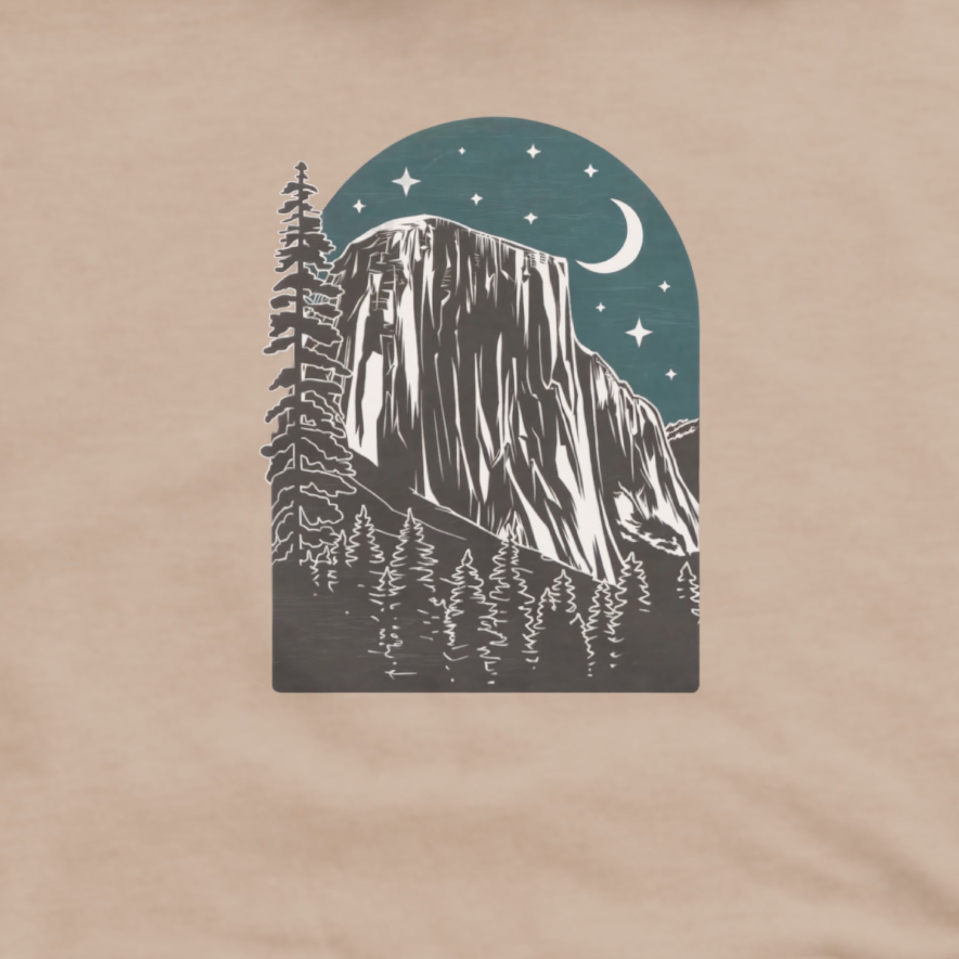Yosemite at Night Hoodie Adventure and Outdoors Themed Hoodie