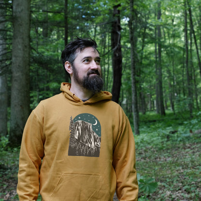 Yosemite at Night Hoodie Adventure and Outdoors Themed Hoodie
