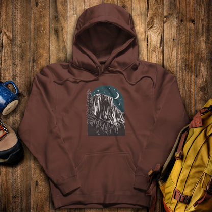 Yosemite at Night Hoodie Cocoa Adventure and Outdoors Themed Hoodie