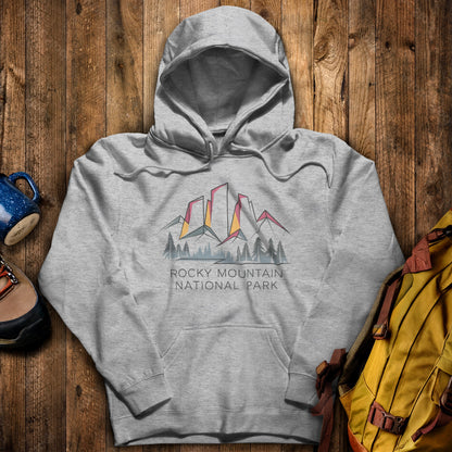 Rocky Mountain National Park Hoodie Sport Grey Adventure and Outdoors Themed Hoodie