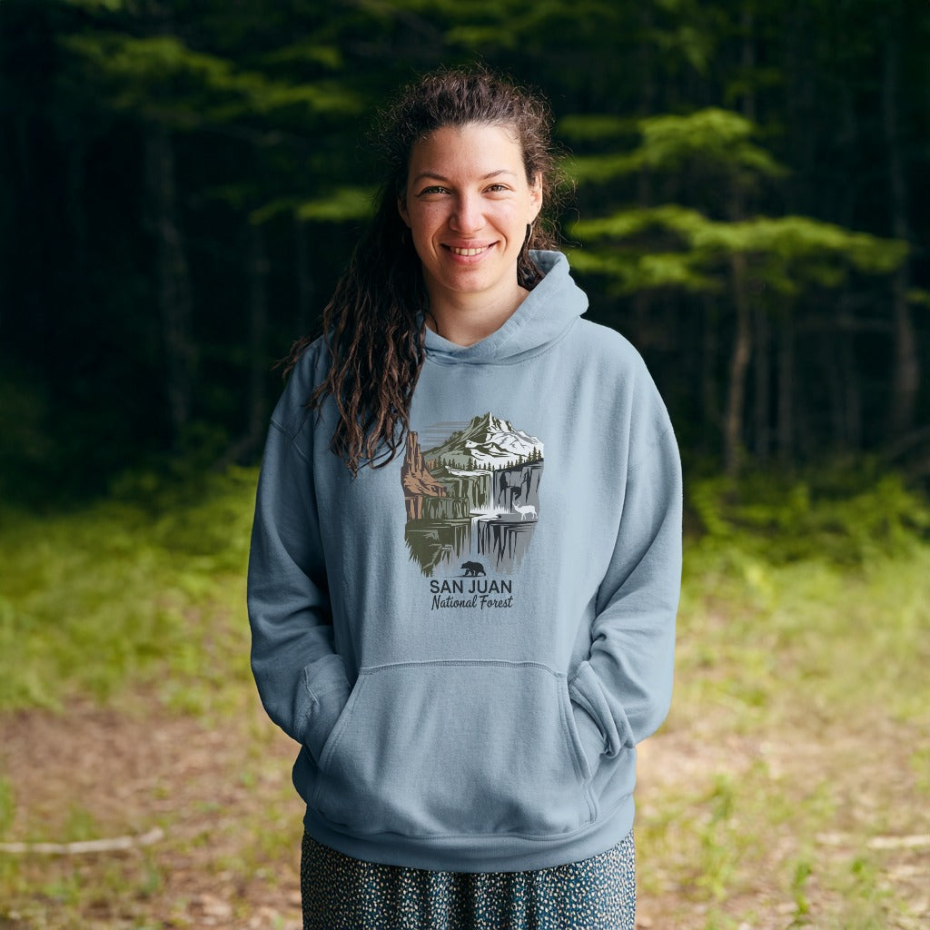 San Juan National Forest Hoodie Adventure and Outdoors Themed Hoodie