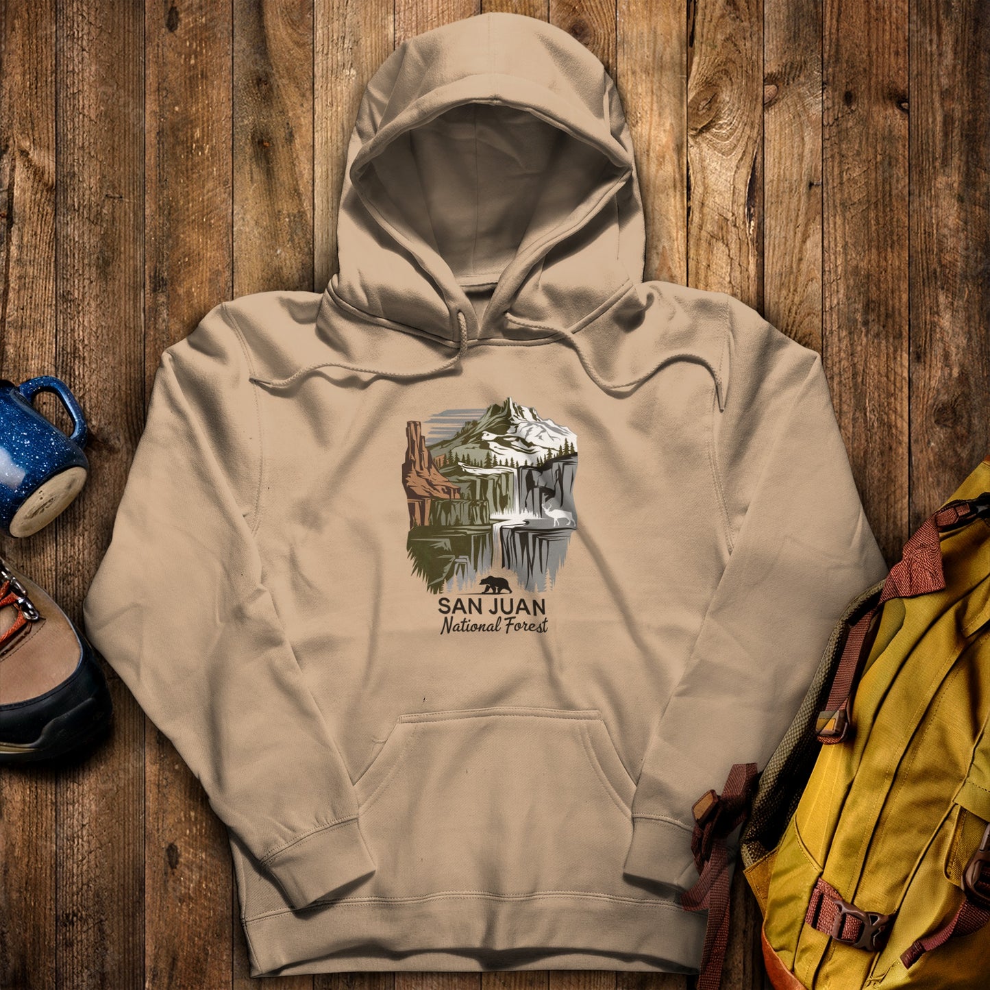 San Juan National Forest Hoodie Sand Adventure and Outdoors Themed Hoodie