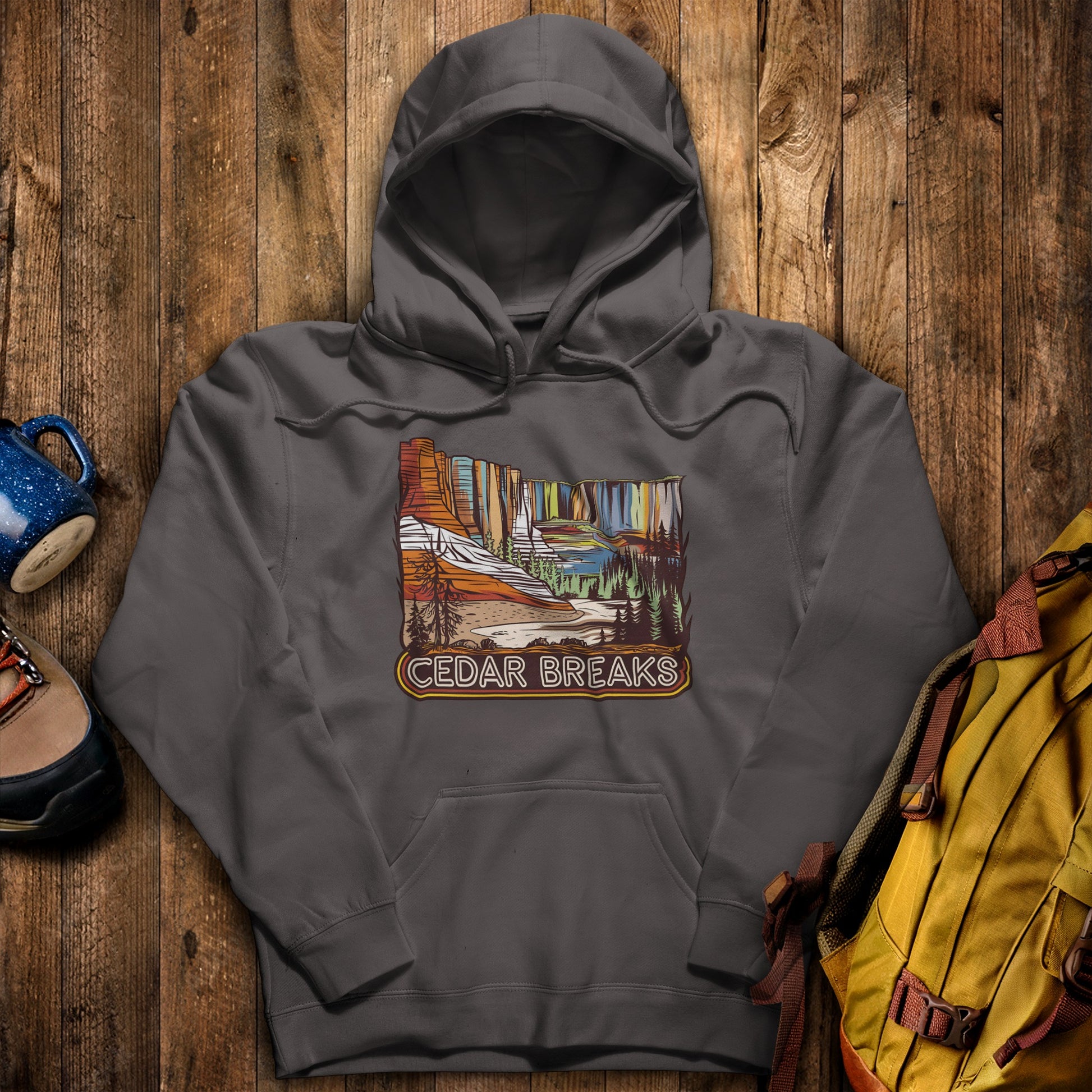 Cedar Breaks National Forest Hoodie Charcoal Adventure and Outdoors Themed Hoodie