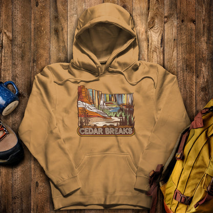 Cedar Breaks National Forest Hoodie Mustard Adventure and Outdoors Themed Hoodie