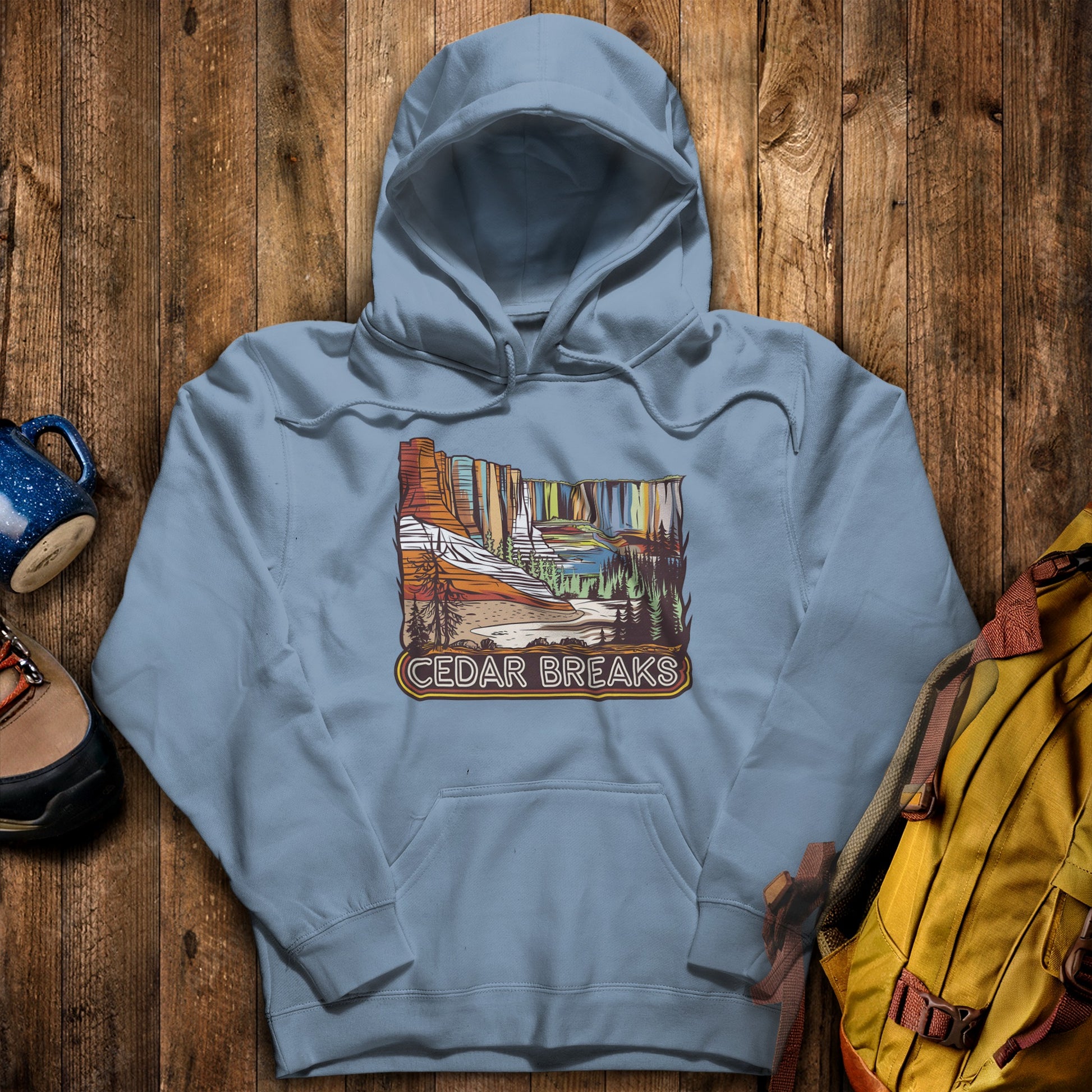 Cedar Breaks National Forest Hoodie Stone Blue Adventure and Outdoors Themed Hoodie