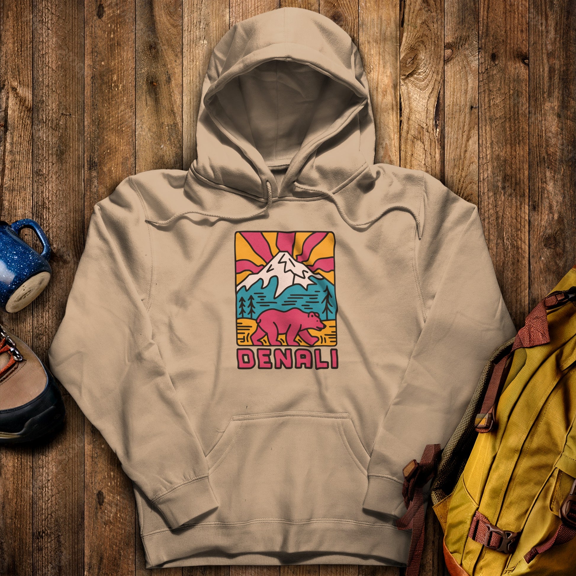 Denali National Park Hoodie Sand Adventure and Outdoors Themed Hoodie