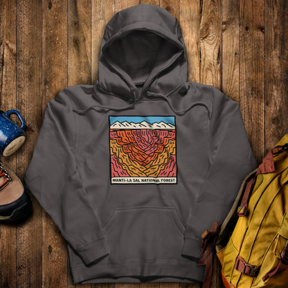 Manti-La Sal National Forest Hoodie Charcoal Adventure and Outdoors Themed Hoodie