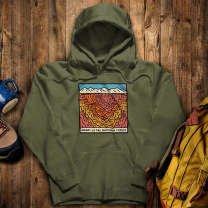 Manti-La Sal National Forest Hoodie Military Green Adventure and Outdoors Themed Hoodie