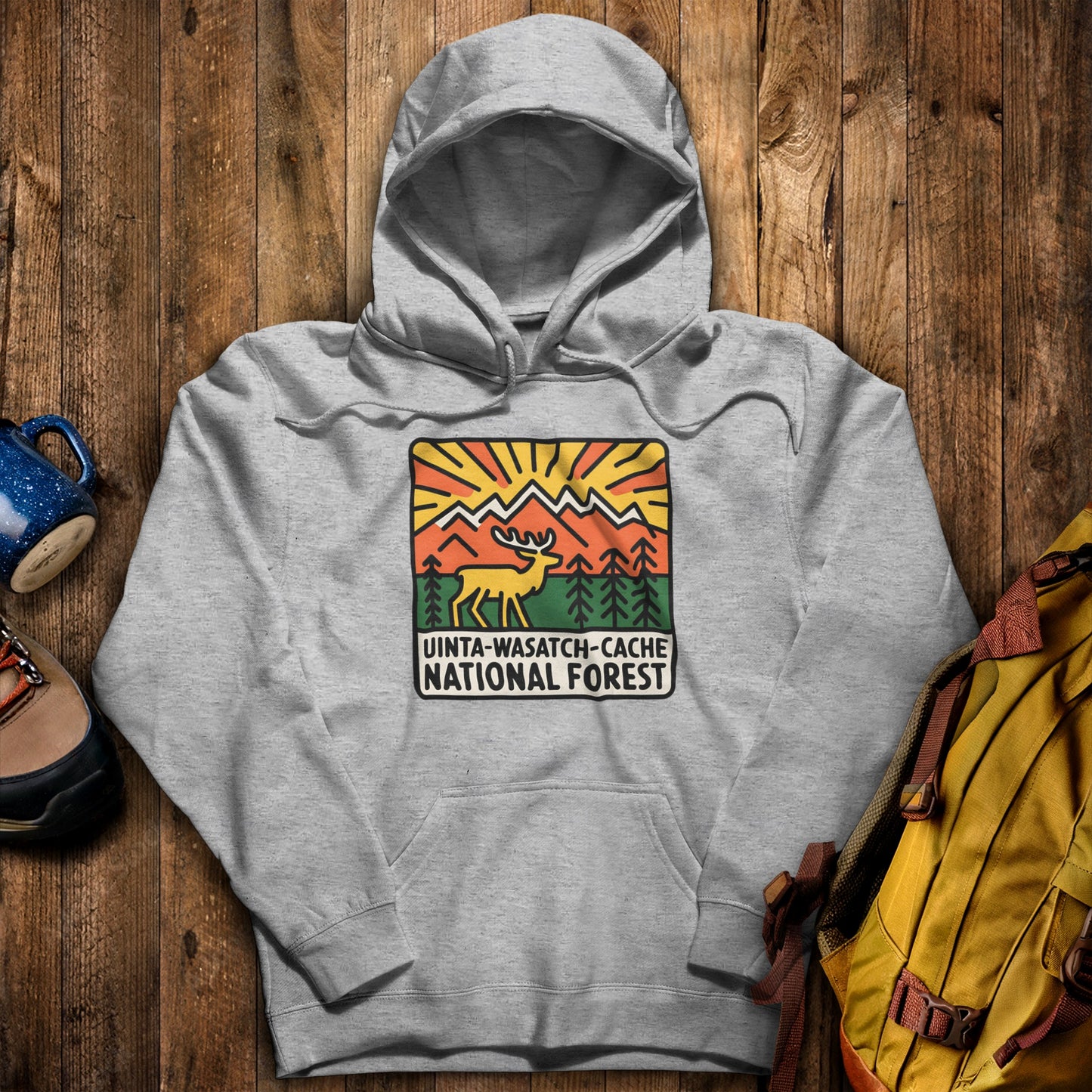 Uinta-Wasatch-Cache National Forest Hoodie Sport Grey Adventure and Outdoors Themed Hoodie