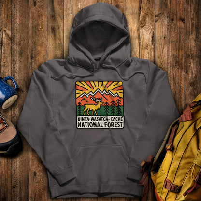 Uinta-Wasatch-Cache National Forest Hoodie Charcoal Adventure and Outdoors Themed Hoodie