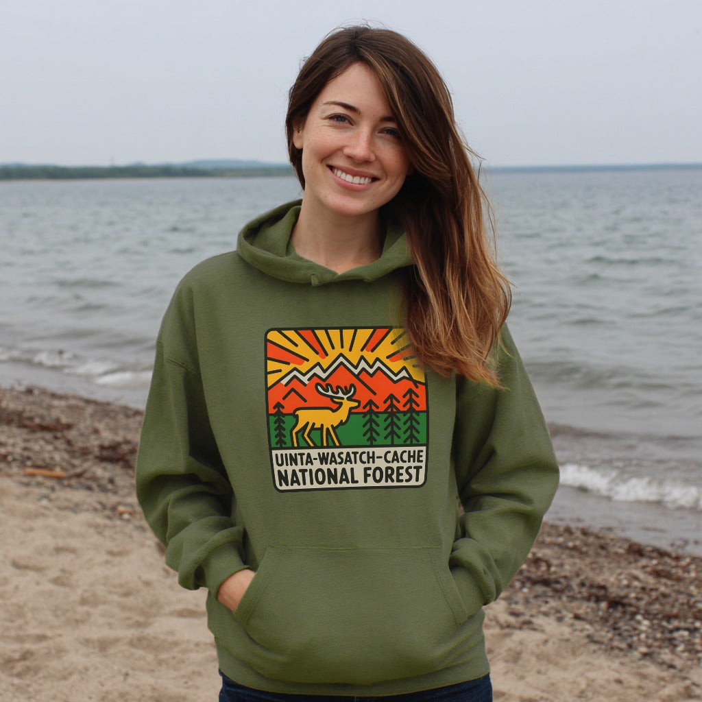 Uinta-Wasatch-Cache National Forest Hoodie Adventure and Outdoors Themed Hoodie