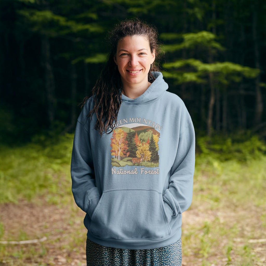 Green Mountain National Forest Hoodie Adventure and Outdoors Themed Hoodie
