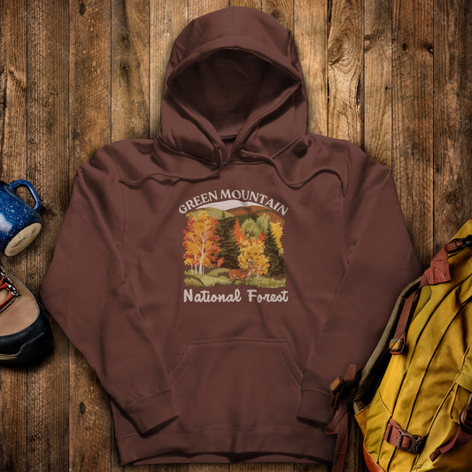 Green Mountain National Forest Hoodie Cocoa Adventure and Outdoors Themed Hoodie