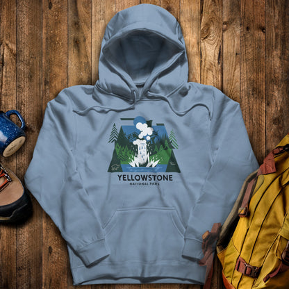 Yellowstone National Park Hoodie Stone Blue Adventure and Outdoors Themed Hoodie