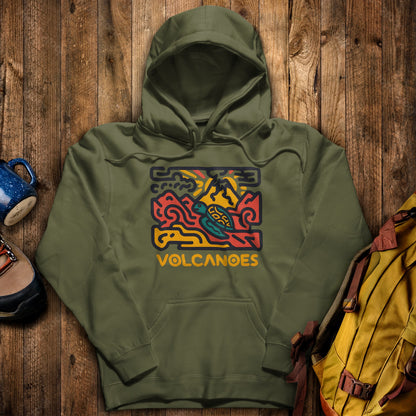 Hawai'i Volcanoes National Park Hoodie Military Green Adventure and Outdoors Themed Hoodie