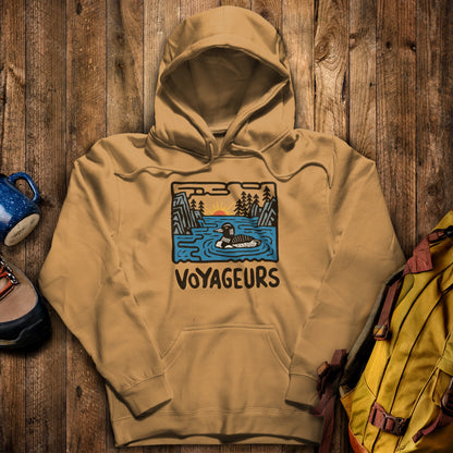 Voyageurs National Park Hoodie Mustard Adventure and Outdoors Themed Hoodie