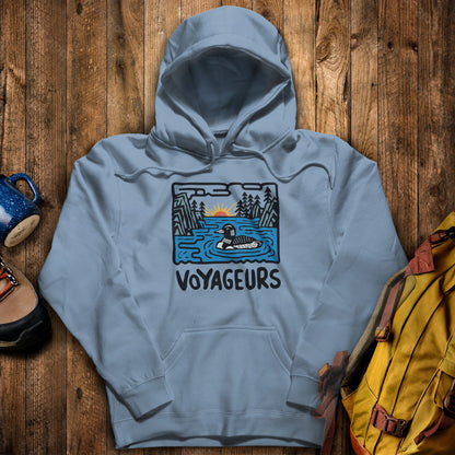 Voyageurs National Park Hoodie Stone Blue Adventure and Outdoors Themed Hoodie