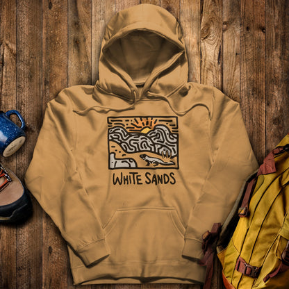 White Sands National Park Hoodie Mustard Adventure and Outdoors Themed Hoodie
