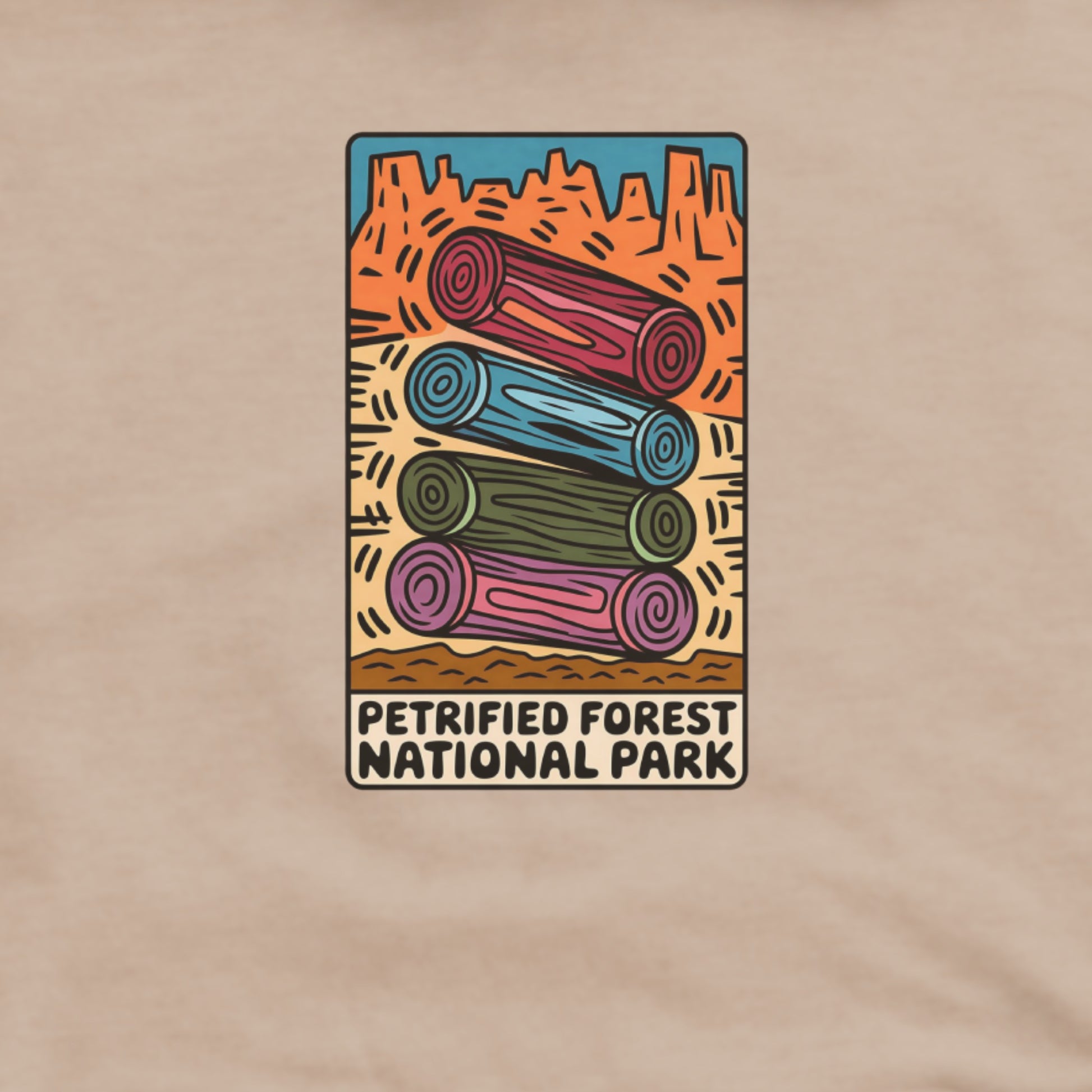 Petrified Forest National Park Logs Hoodie Adventure and Outdoors Themed Hoodie