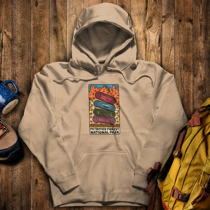 Petrified Forest National Park Logs Hoodie Sand Adventure and Outdoors Themed Hoodie