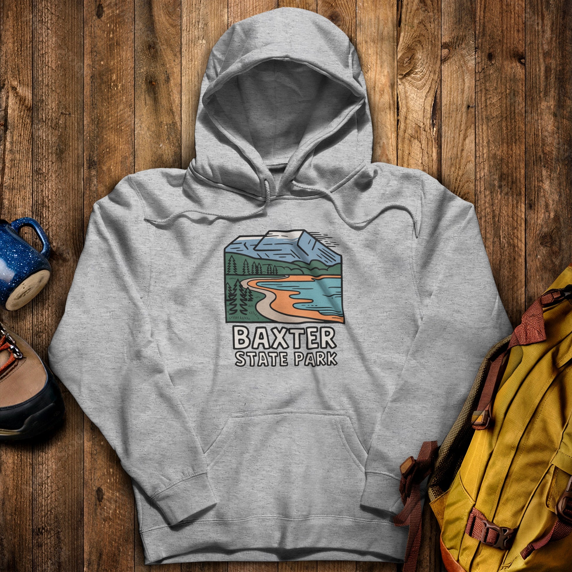 Baxter State Park Hoodie Sport Grey Adventure and Outdoors Themed Hoodie
