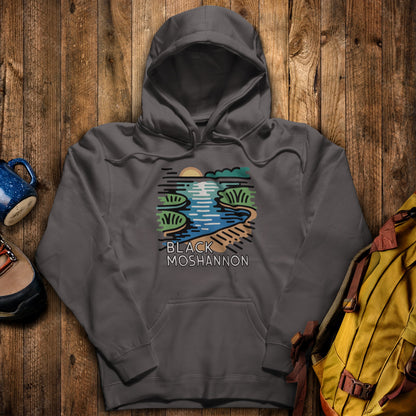 Black Moshannon State Park Hoodie Charcoal Adventure and Outdoors Themed Hoodie