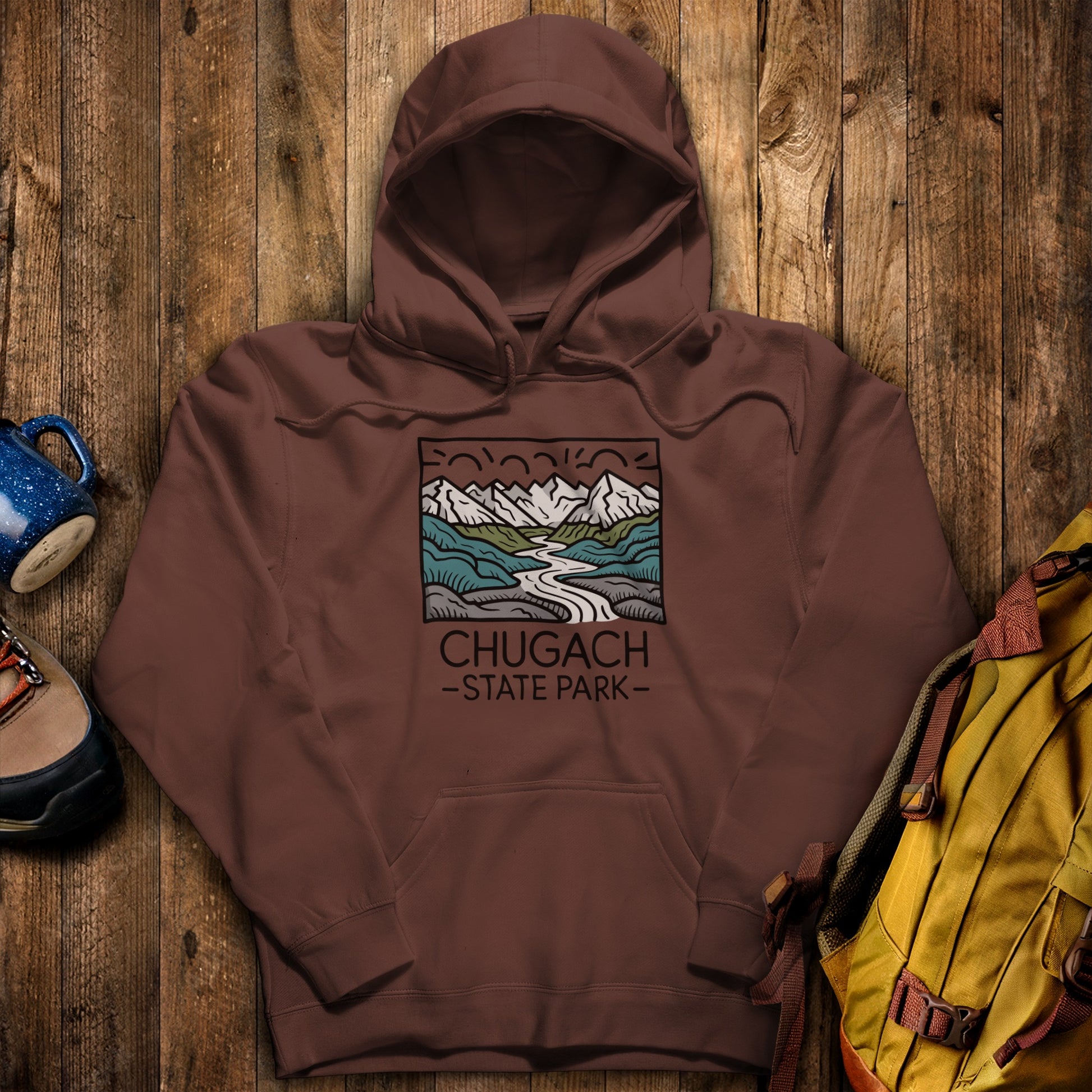 Chugach State Park Hoodie Cocoa Adventure and Outdoors Themed Hoodie